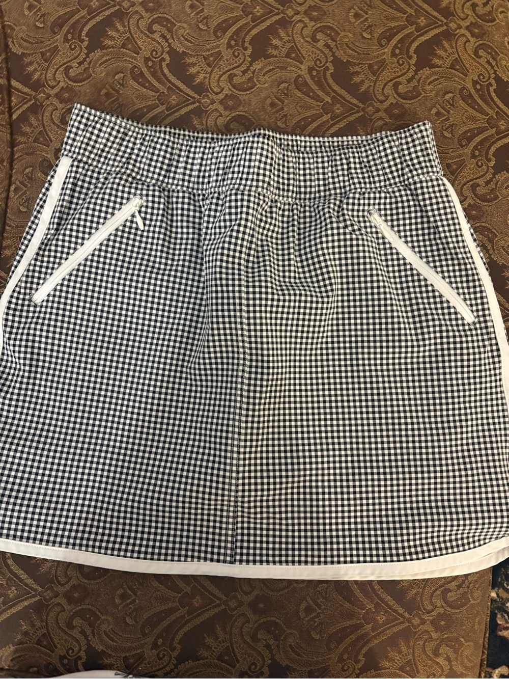 Talbots Black and White Gingham Skort